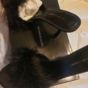 Victoria's Secret Black Feathered Heels
